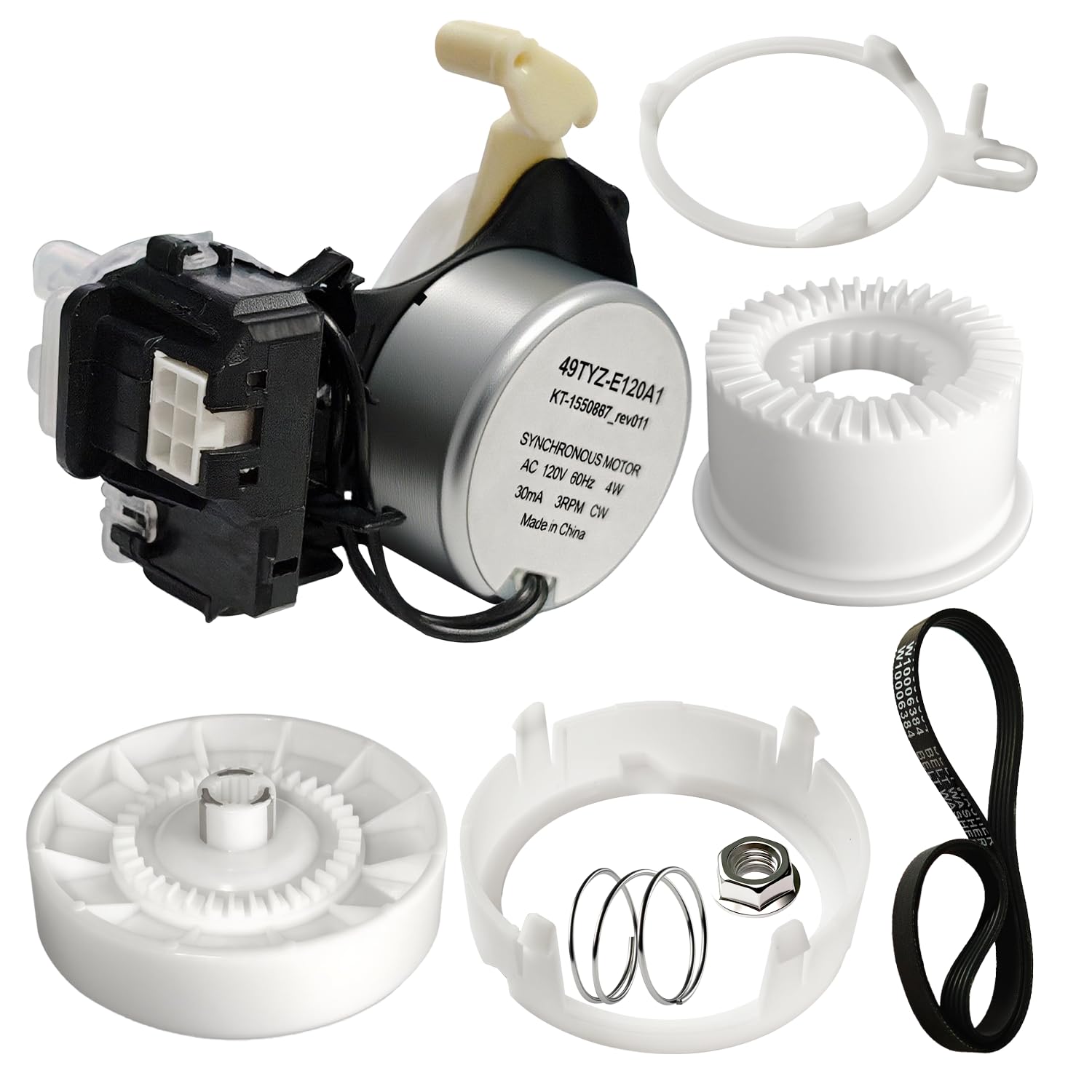 Photo 1 of W10913953 49tyz-e120a1 Washer Shift Actuator with W10721967 Washer Pulley Clutch Kit W10006384 Drive Belt Compatible with Whirlpool,Kenmore,Maytag Washing Machine