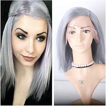 Amazon Com Tony Beauty Hair Silver Grey Short Bob Wigs Straight