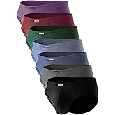 BAMBOO COOL Men's Tagless Briefs Coverd Waistband Comfort Soft Underwear with Contour Pouch Breathable Underpants, Multipacks