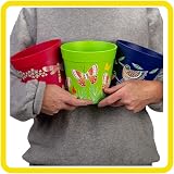 Hum Flowerpots 15cm Set of 3 Plastic Pots Green Blue Pink Indoor Outdoor view 3