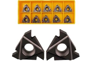 ZOUZMIN Lathe Threading Inserts 5pcs16ER AG60 + 5pcs16IR AG60 Carbide Inserts for External Thread/Internal Thread Turning Tool Holders for Stainless Steel and Iron