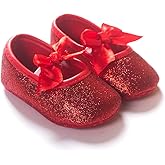 RVROVIC Baby Girl Moccasins Princess Sparkly Mary Jane Dresses Shoes Premium Lightweight Soft Sole Crib Shoes Toddler Shoes