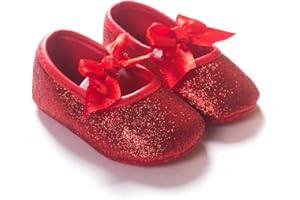 RVROVIC Baby Girl Moccasins Princess Sparkly Mary Jane Dresses Shoes Premium Lightweight Soft Sole Crib Shoes Toddler Shoes