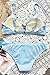 Cupshe Fashion Women’s Fluffy Cloud Tie Bikini Set Beach Swimwear Bathing Suit (S, Blue)