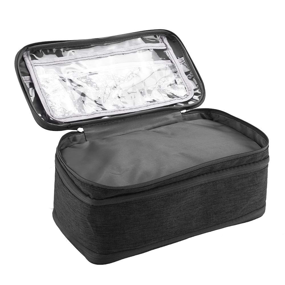 Travel Underwear Organizer, Portable Waterproof Travel Storage Organizer for Cosmetics, Toiletries, Hotel, Home, Bathroom, Airplane (Black)