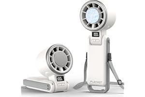 PlayHot Portable Handheld Turbo Fan with Ice Cooling, Rechargeable Personal Fan, Up tp 12Hrs Cooling, 5 Speed 25550RPM Powerf
