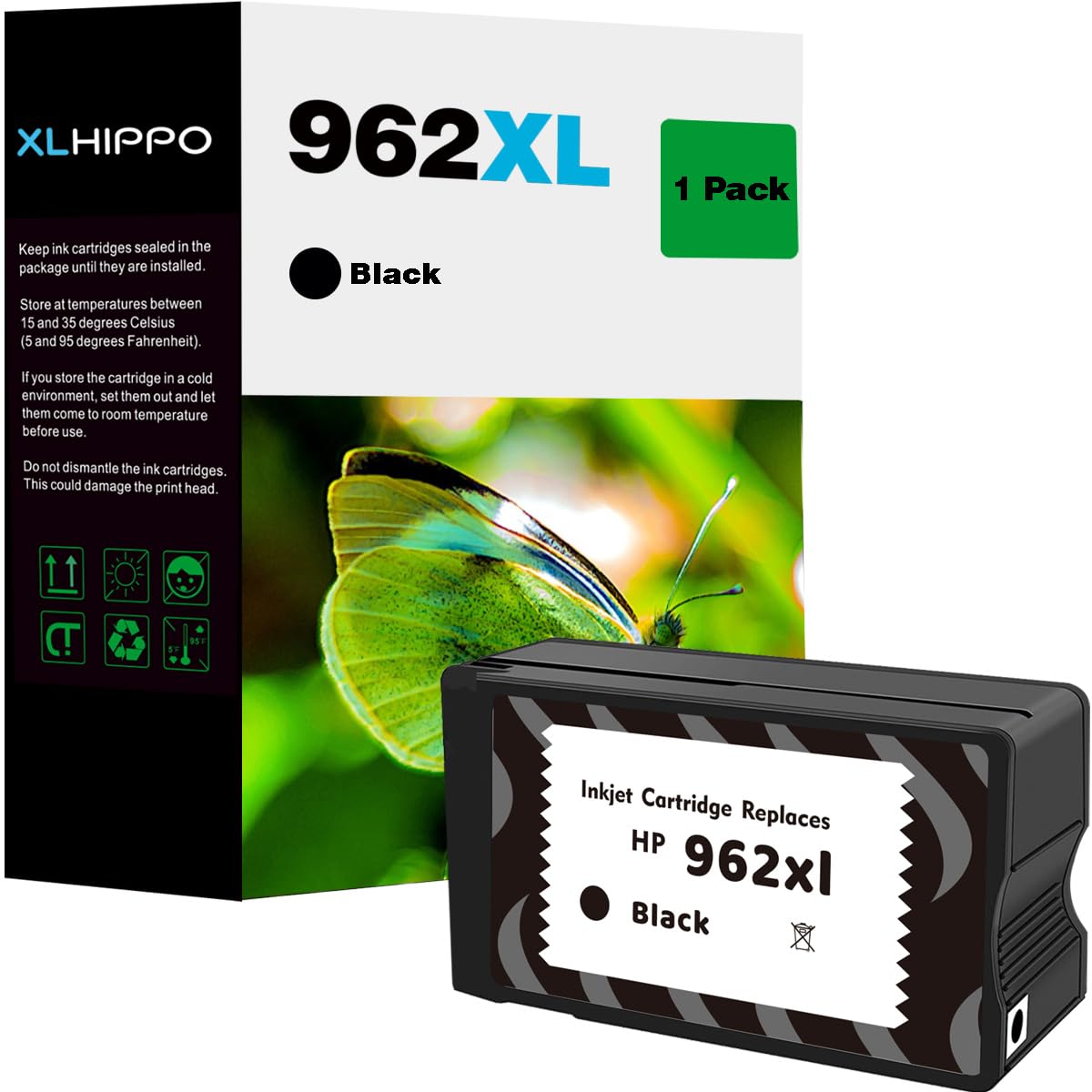 Photo 1 of 962XL Black Replacement for HP 962XL Black Ink Cartridges HP962 HP 962 XL Compatible for 9015e 9018e 9025e 9015 9018 9025 9010 9020 Series, Support e Series Printers which actived HP+ Service