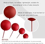 ASTARON 32 Pcs Ball Cake Toppers Mini Balloons Foam Balls Sticks Red Black view 3