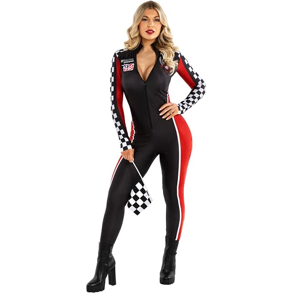 Dreamgirl Costume Start Your Engines Womens Racing Sexy Cosplay Jumpsuit Size S