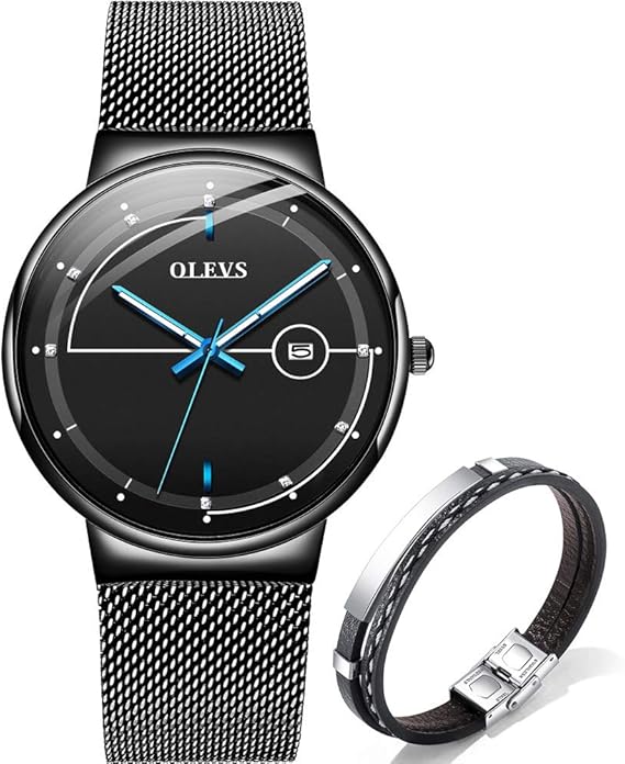 Amazon Olevs腕時計 メンズ時計ステンレススチール防水 アナログ