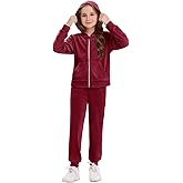 Stelle Girls Velour Tracksuits 2 Piece Sweatsuit Outfit Zip Up Hoodie and Jogger Sweatpants Athletic Clothing Sets