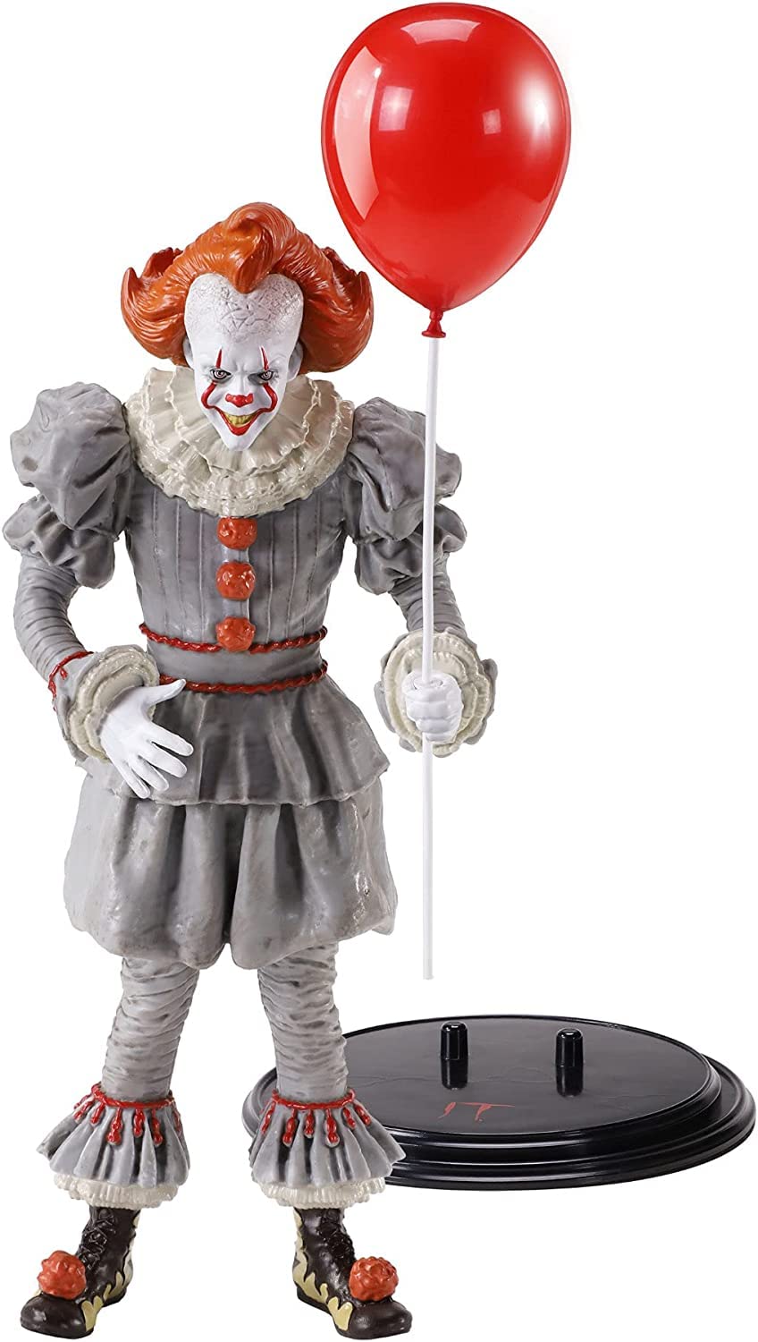 Noble Collection The IT Bendyfigs Pennywise - 7.5in (19cm) Noble Toys Bendable Figure Posable Collectible Doll Figures With Stand