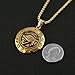HZMAN Men's Stainless Steel Egypt Eye of Horus Symbol of Protection Pendant Necklace (Gold)