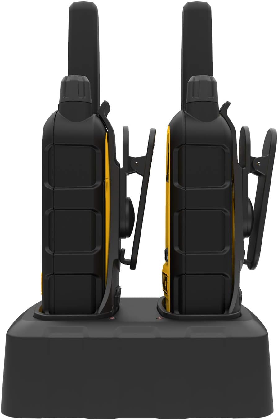 DEWALT DXFRS800 2 Watt Heavy Duty Walkie Talkies - Waterproof, Shock Resistant, Long Range & Rechargeable Two-Way Radio with VOX (2 Pack)