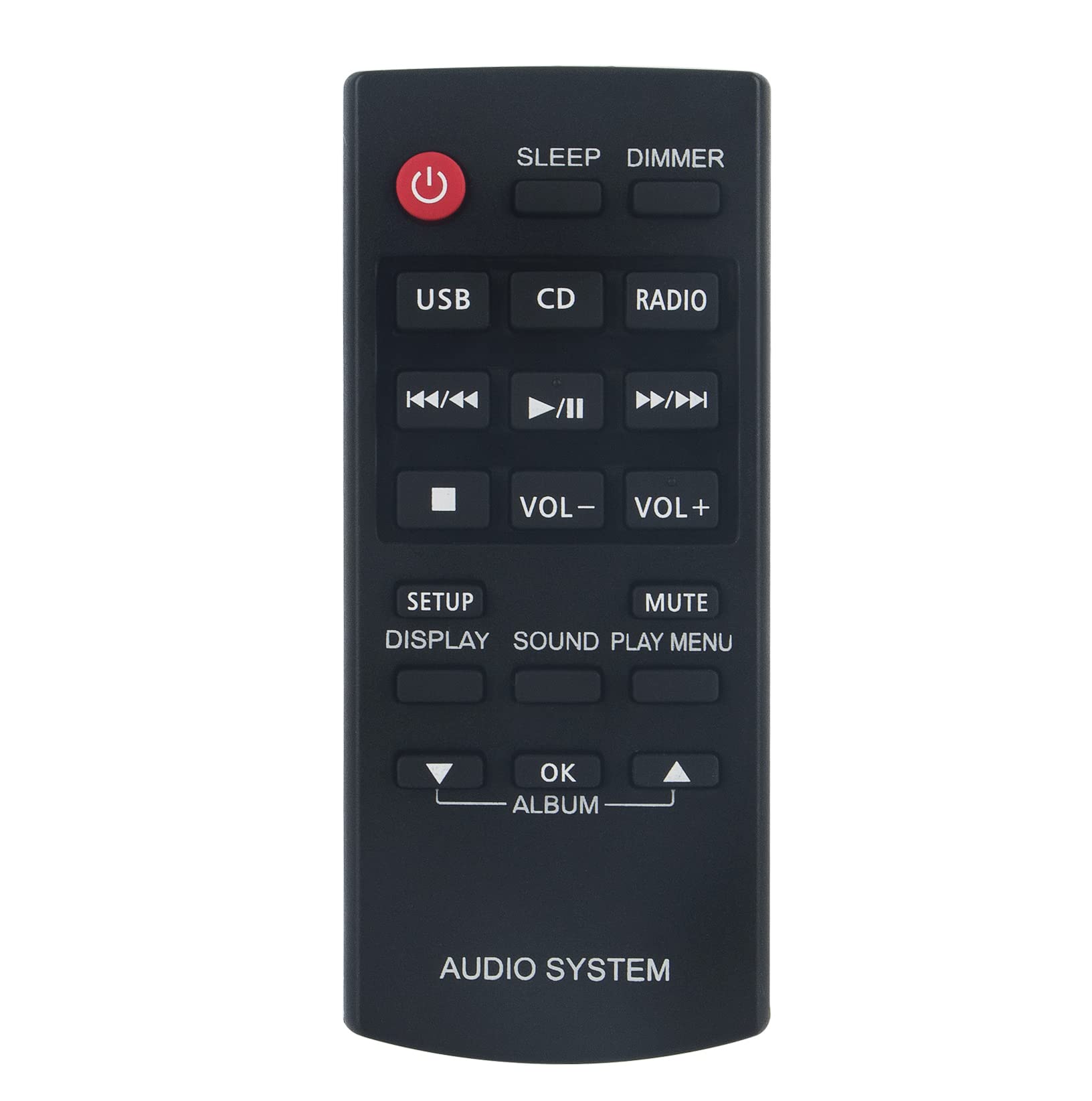 AULCMEET N2QAYC000060 Replacement Remote Control Compatible with Panasonic Hi-Fi FM Micro Audio System SC-HC17EB-K SC-HC17EG-K SC-HC17PU-K SCHC17 SCHC17EBK SC-HC17EC-K SC-HC17EE-K
