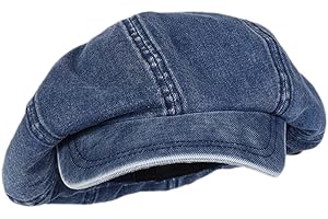 YM YOUMU Unisex Japanese Oversized Denim Cotton Newsboy Hats Vintage Unisex Paperboy Painter Beret Cap