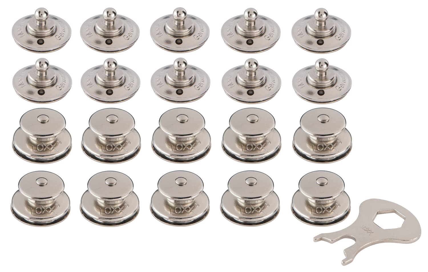 Loxx Set of 10 Tops + Fabric Screws + Keys