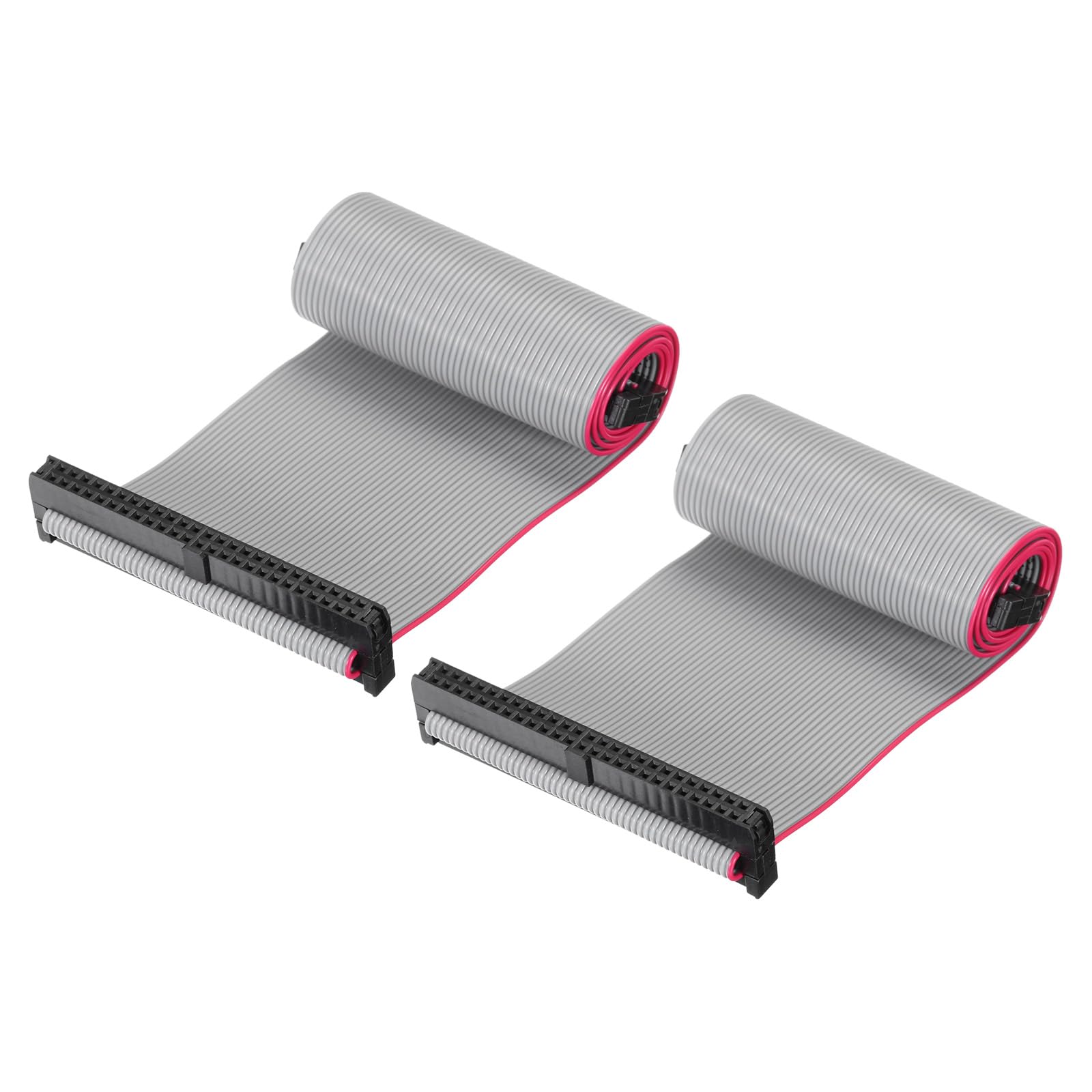 Photo 1 of MECCANIXITY IDC 50Pin Flat Ribbon Cable, 2.0mm Pitch FC to FC Connector 30cm Length Grey Jumper Wire for Computer LED Display DVD, 2Pcs