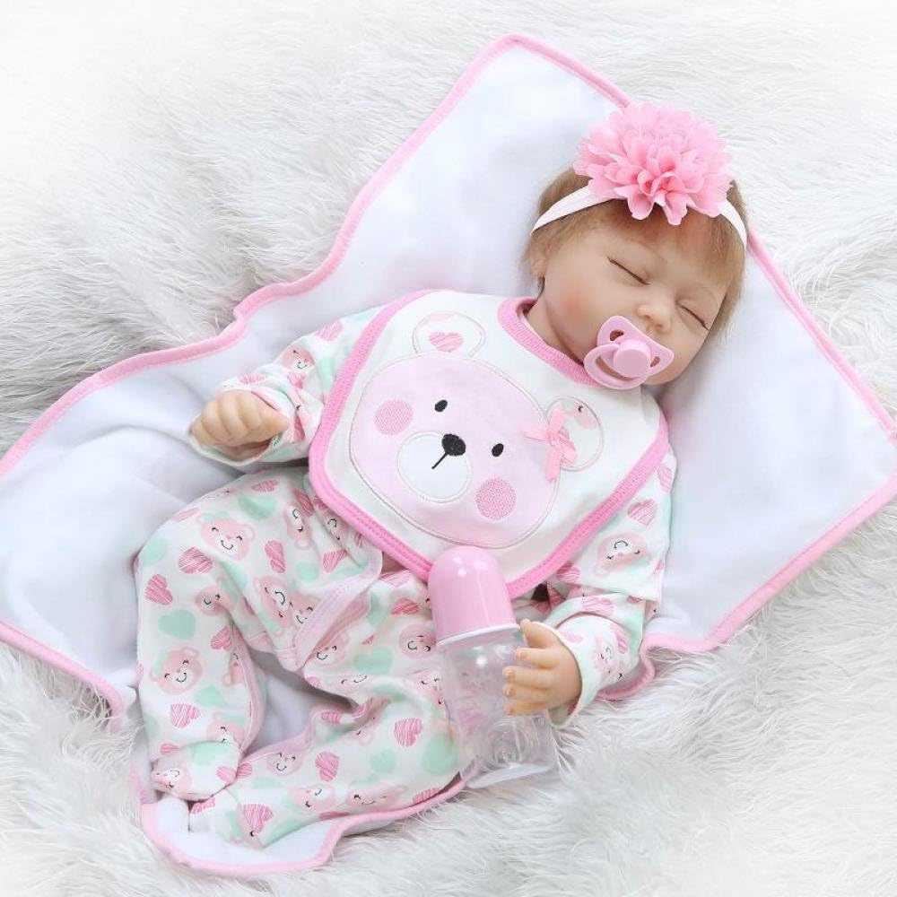 Prezzo YIHANGG 55CM Neonata Fatta A Mano in Vinile Morbido Silicone Realistica Bambola Rinata Real Look Bambino Che Dorme Compagno Occhi Chiusi Offerte