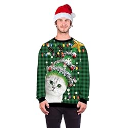 ALBIZIA Ugly Christmas Sweater for Women Cat