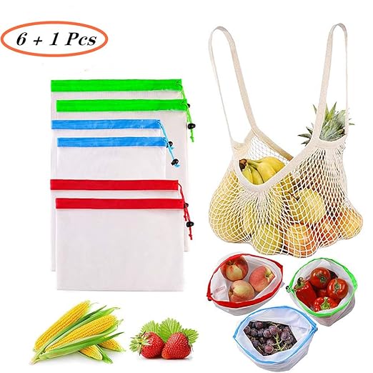 Valeny Bolsas reutilizables de malla para almacenamiento de frutas ...