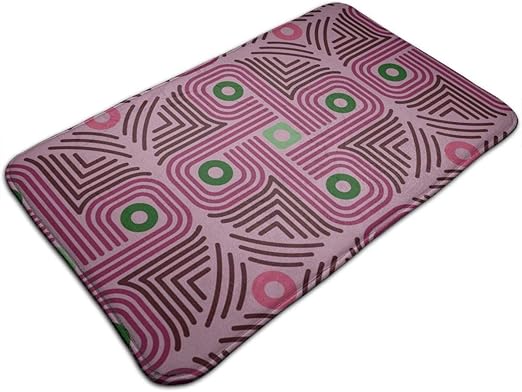 Alfombra de baño de franela antideslizante con diseño geométrico azteca