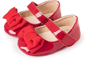 Sawimlgy Baby Girls Mary Jane Shoes Sequins Crown Wedding Princess Ballet Flats Infant Non Slip Rubber Sole Newborn First Cri