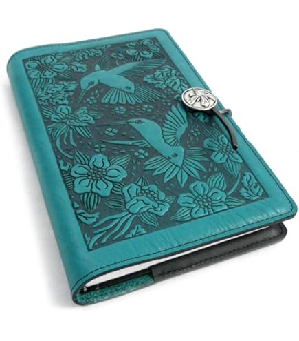 Oberon Design Leather Refillable Journal Cover, Oriental Poppy