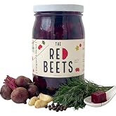 [PICKLES] - Red Beets Pickles - Crispy, Tangy &amp; Southern-Inspired Snack - Gourmet Roasted Beets for Salads and Southern Cuisine - Zesty Garnish for Cocktails - Sugar Free- 17 oz Jar