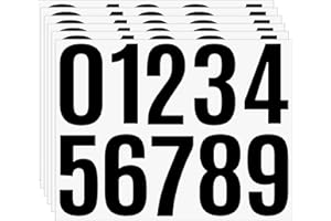YTPZCL 4 Inch Black Number Stickers 0-9, 6 Sheets Self Adhesive Vinyl Decals, Waterproof Durable Labels for Address Sign, Garage Door, Fence, Outdoor Labeling Numbers（Black）
