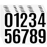 4 Inch Black Number Stickers 0-9, 6 Sheets Self