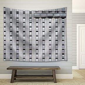 Modern Architecture with Geometric Seamless - Fabric Wall Tapestry Home Decor - 51x60 inches