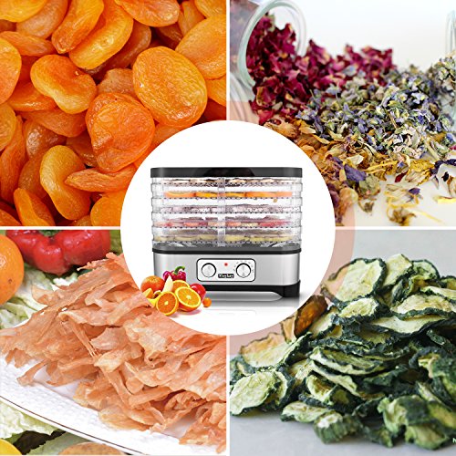 Food Dehydrator Machine Jerky with 5 Trays, Knob Button/250Watt - Thumbnail 7