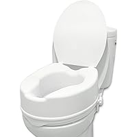 PEPE Mobility Raised Toilet Seat 6 Inch with Lid (Fits Round and Elongated Toilets up to 15"), Toilet Seat Riser for Seniors,