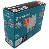 Ecosmart 60W Equivalent Soft White B11 Filament E12 Energy Star and Dimmable LED Light Bulb (3-Pack)