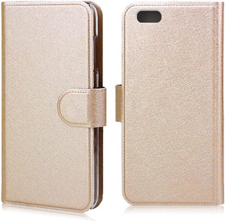 BlackBerry Z30 Case,Z30 Wallet Flip Case, Huijukon Luxury Leather Flip Cover Case Wallet Case【Magnetic Closure】with 2 Card Slots for Blackberry Z30 (Gold)