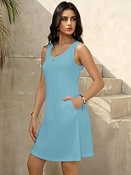 LUXVEER Women's Summer Dress 2025 Sleeveless Scoop