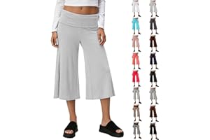 Gaucho Capri Pants for Women Wide Leg Flowy Low Rise Cropped Summer Lounge Palazzo Pant Beach Holiday Streetwear