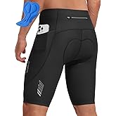 baleaf Men's 4D Padded Bike Shorts Cycling Zipper Pockets Biking Bicycle Mountain Riding Biker Cycle UPF 50+