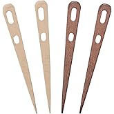 Liyquint 4Pcs Wood Weaving Crochet Needle, Wooden Needle for Wool Weaving, Wood Hand Loom Stick Tapestry Making DIY Crafts To