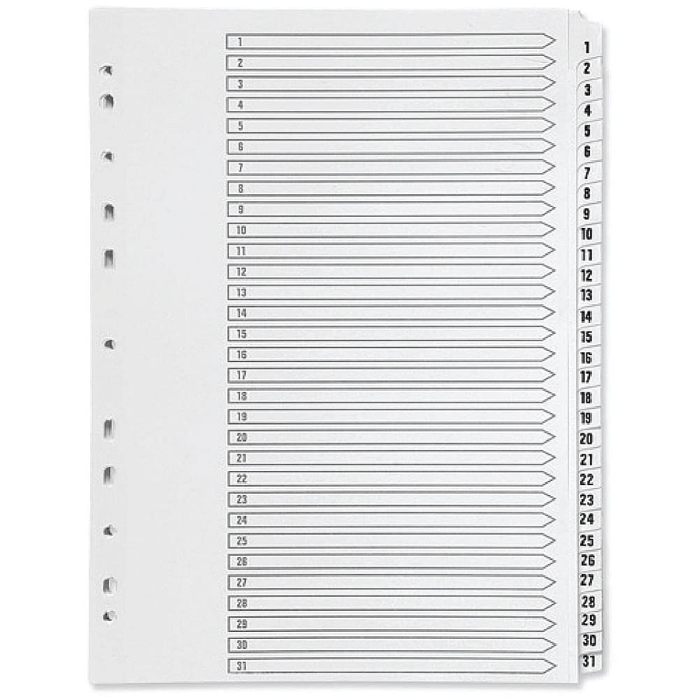 Q-Connect 1-31 Index Multi-punched Polypropylene White A4