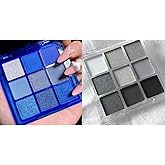 Black Blue Eyeshadow Palette Set - 18 Colors Smokey, Gothic & Halloween Eyeshadow Makeup Kit, Matte Shimmer & Glitter Shades, Cool Toned Eyeshadow for Corpse Bride, Sally, Witch & Cosplay Makeup