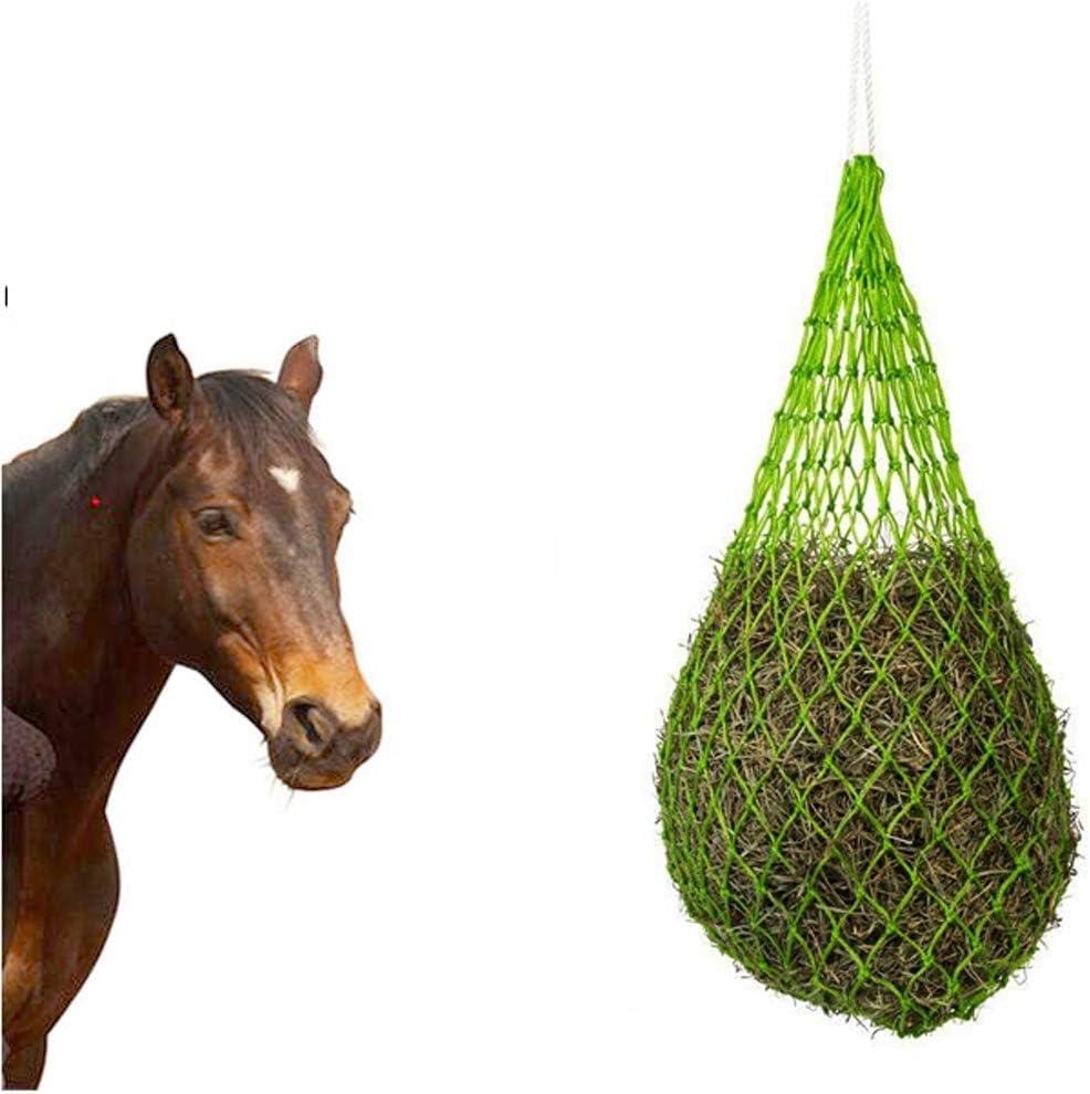 UDRENM Slow Feed Hay Net Horse Feeding Large Feeder Bag Hanging Hay Net for Horse ,Green Mesh Hay Bag