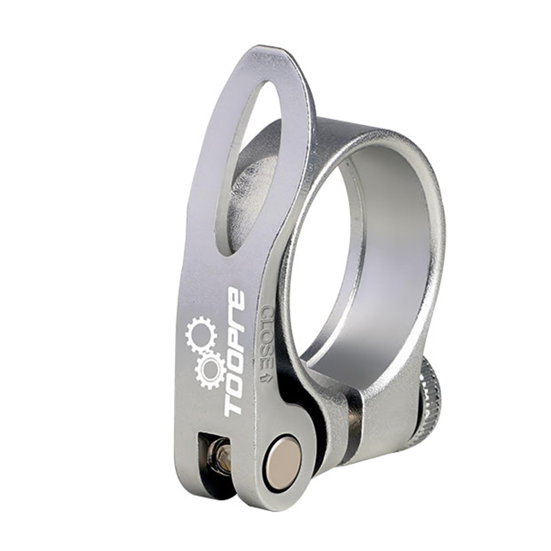 Mimoke Bicycle Saddle Clamp Quick Release Seat Post Saddle Clamp Ring Seat Post Clamp Quick Release 31.8 mm 34.9 mm for MTB and Road Bike (Silver, 31.8 mm)