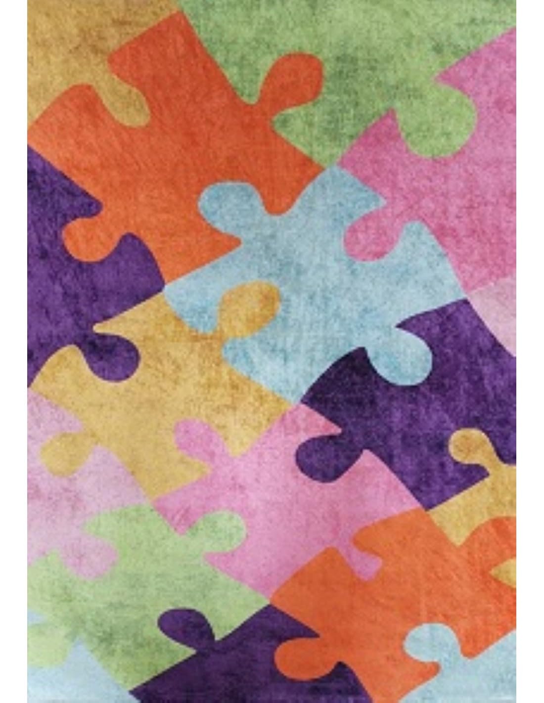 MANI TEXTILE TPS_COLOR_PUZZ80 Rug, Polyester, Multi-Colour, 80 x 150 cm