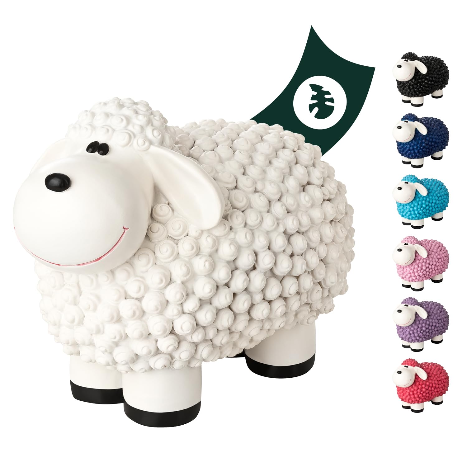 1PLUS factory seconds decorative statue garden statue Molly the Sheep for gardens/outdoor areas (White)