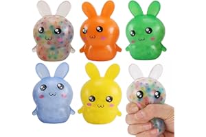 FAUKAIT Easter Basket Stuffers, 5Pack Squishy Easter Bunny Stress Balls for Adults,Easter Basket Ideas Gifts Easter Basket Stuffers, Easter Toys Stress Relief Fidget Balls ,