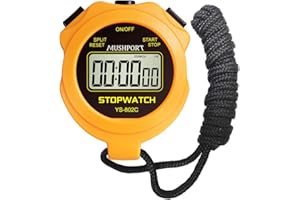 MUSHPORT Stopwatch Timer Only Stopwatch Mode, ON/Off Silent No-Clock No-Date No-Countdown Simple Operation, Digital Kids Stop Watch for Sports Coaches Swimming Running, Orange