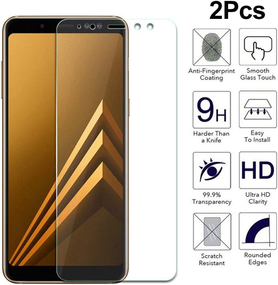 Gnc33Ouhen 2 Pcs per Pack Tempered Glass Phone Protective Film,Anti-Scratch Anti-Bubble Ultra-Thin Transparent Screen Protector. for Samsung Galaxy A9 (2018)