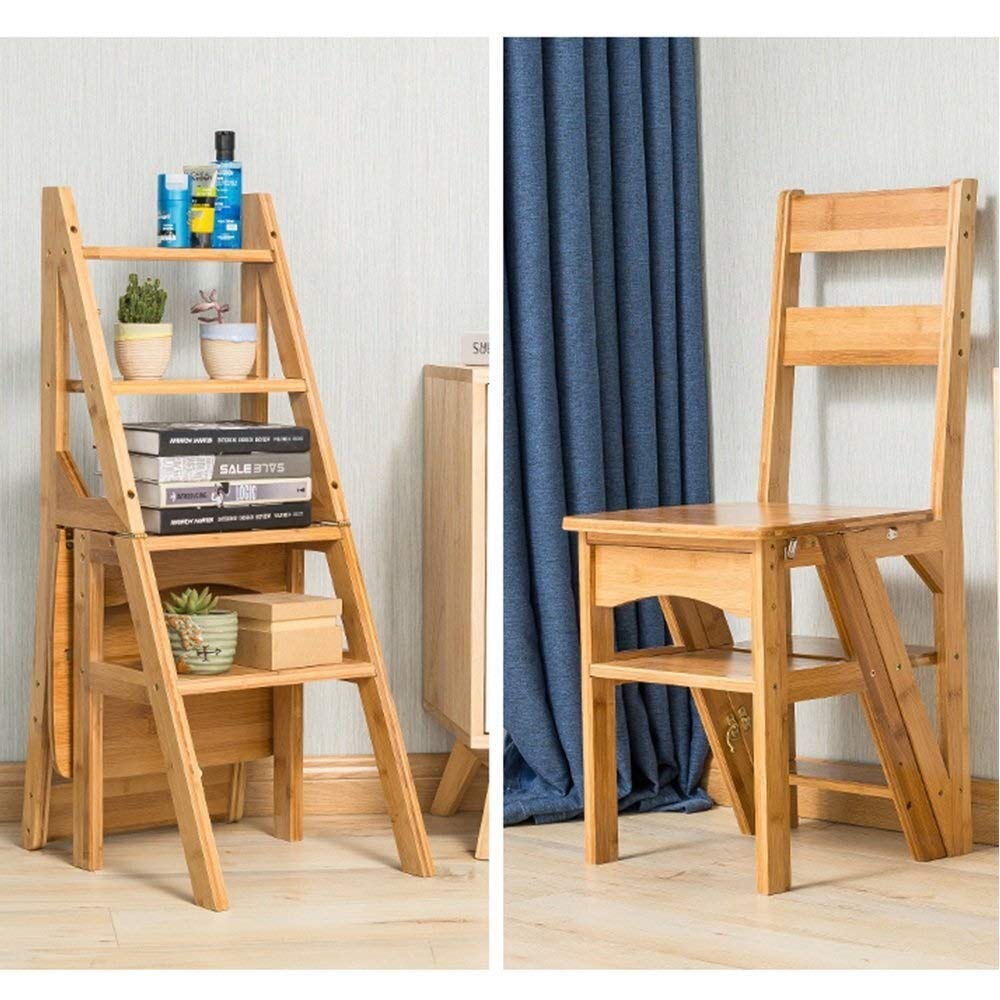 YIGEYI Taburete Escalera Escalera de Madera Blanca Escalera Plegable de